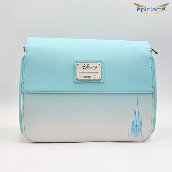 Loungefly Disney Frozen Elsa Snowflake Glitter Crossbody Bag New - Picture 5 of 5
